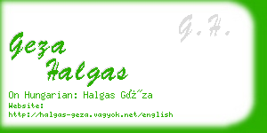 geza halgas business card